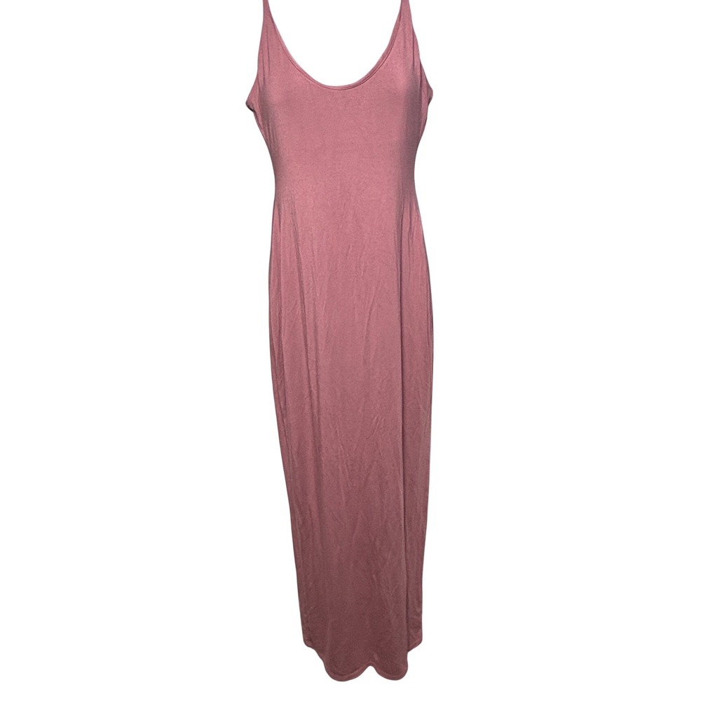 Skims Small No Tag Maxi Dress Mauve Pink Spaghetti Strap Jersey Knit Casual